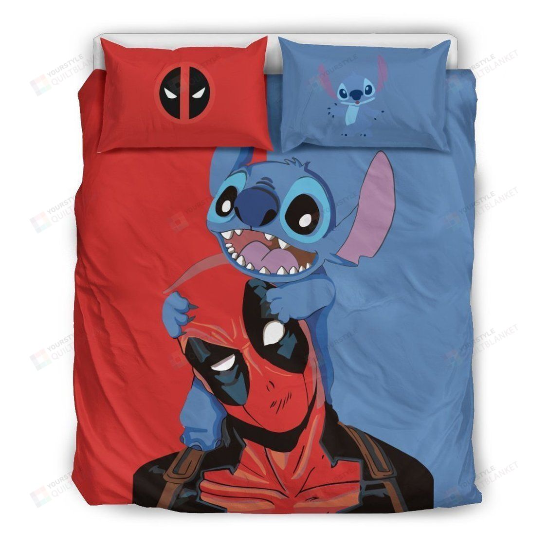 Stitch &amp Deadpool Disney 15 Bedding Set