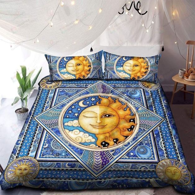 Sun And Moon Zodiac Magical Blue Bedding Set