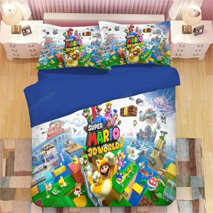 Super Mario Bros 3D World Bedding Set