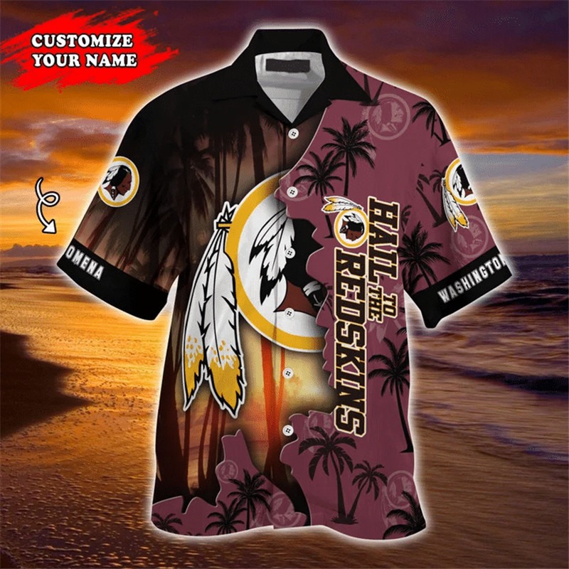 Washington Redskins Hawaiian Shirts tropical island personalized