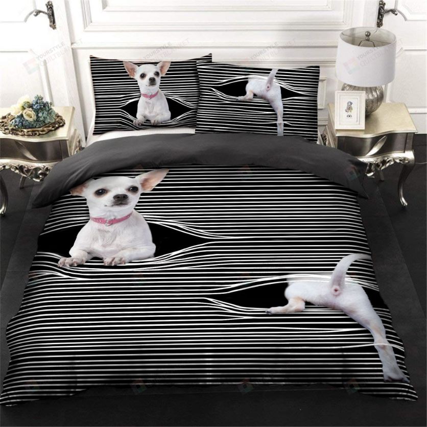White Chihuahua Cute Bedding Set