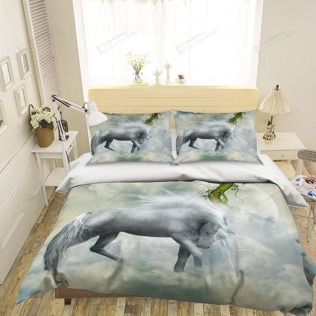 White Horse Bedding Set