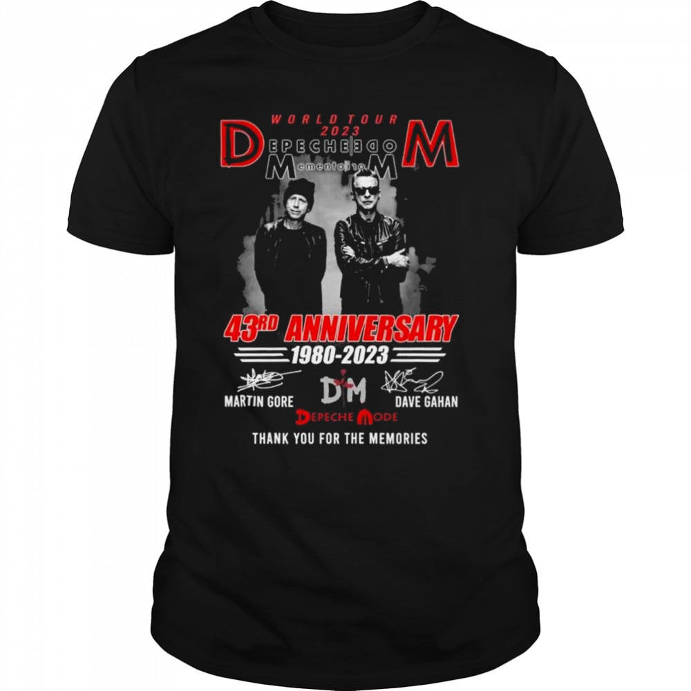World Tour 2023 Depeche Mode Memento Ilom 43rd Anniversary 1980 2023 Signature Thank You For The Memories Shirt