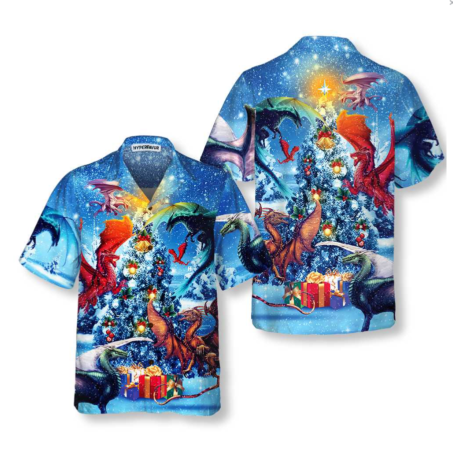 Christmas Dragons Reunion Christmas Hawaiian Shirt
