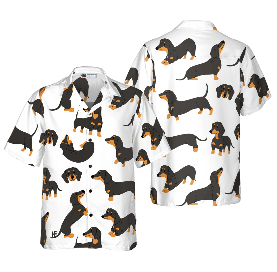 Dachshund Pattern Hawaiian Shirt