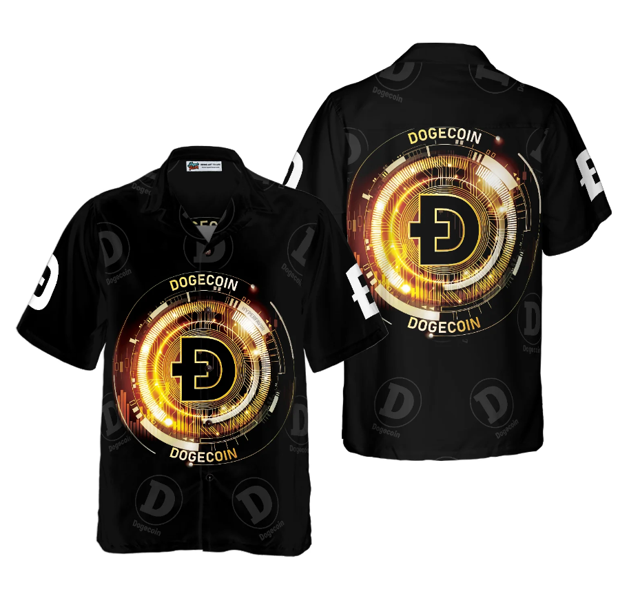 Doge Pattern Luxury Dogecoin Hawaiian Shirt