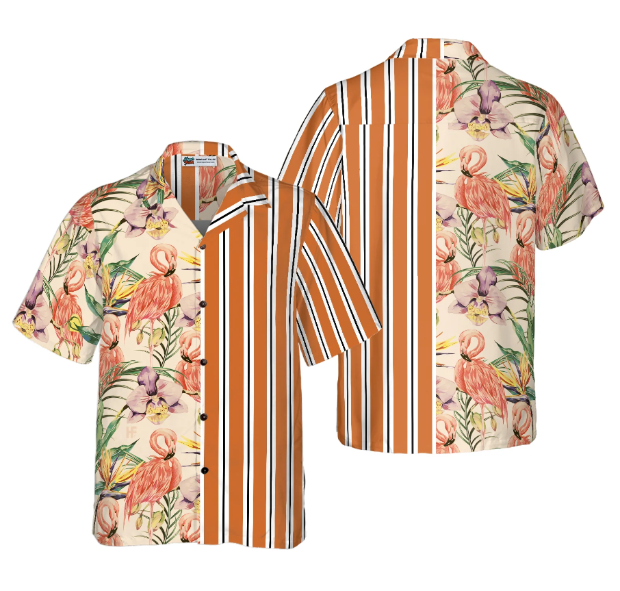 Floral Flamingo Retro Vintage Hawaiian Shirt