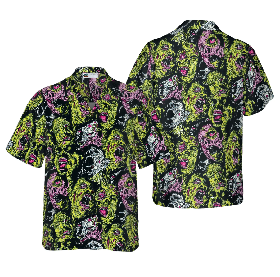 Horror Zombie Head Hawaiian Shirt