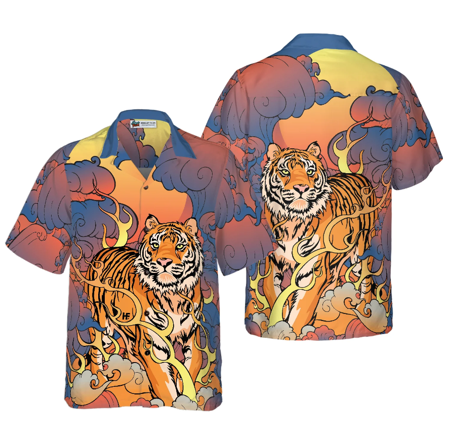 Oriental Powerful Tiger Hawaiian Shirt