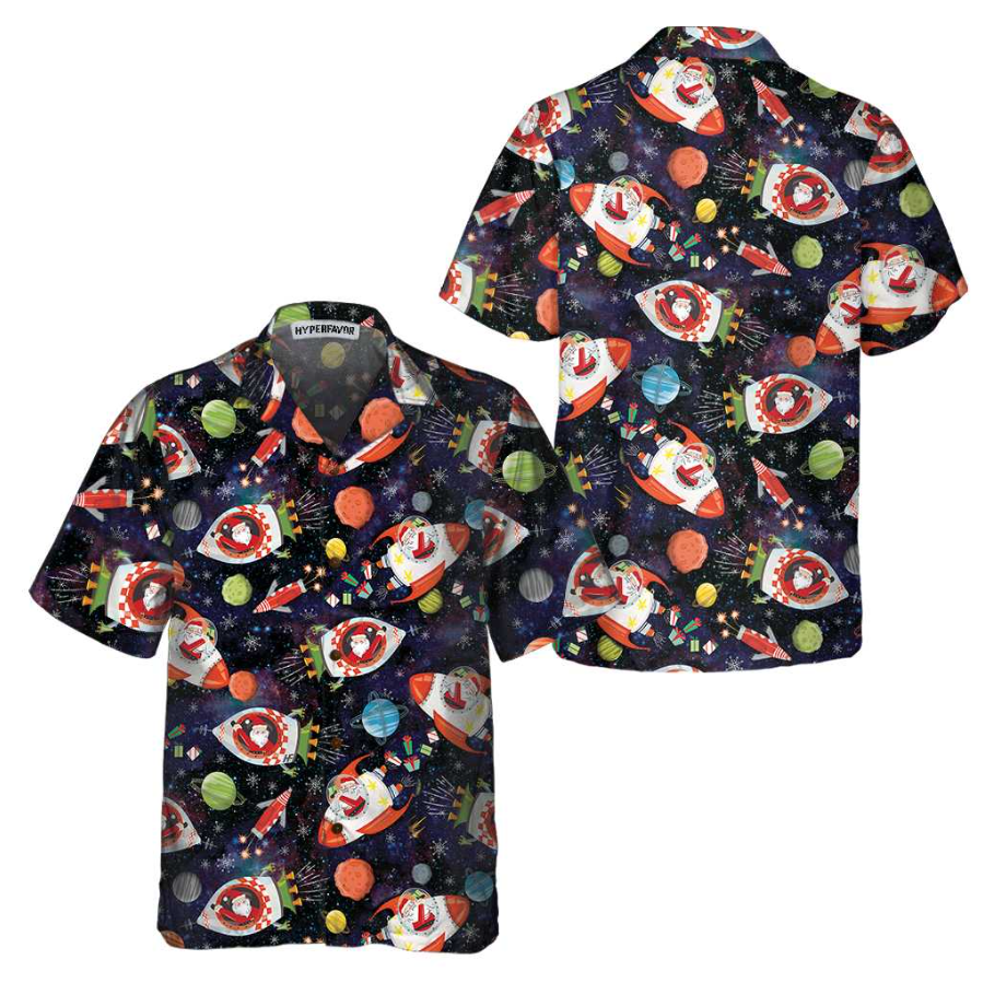 Santa In Outer Space Hawaiian Shirt