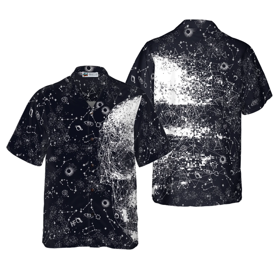 Skull Space Galaxy Constellation Hawaiian Shirt
