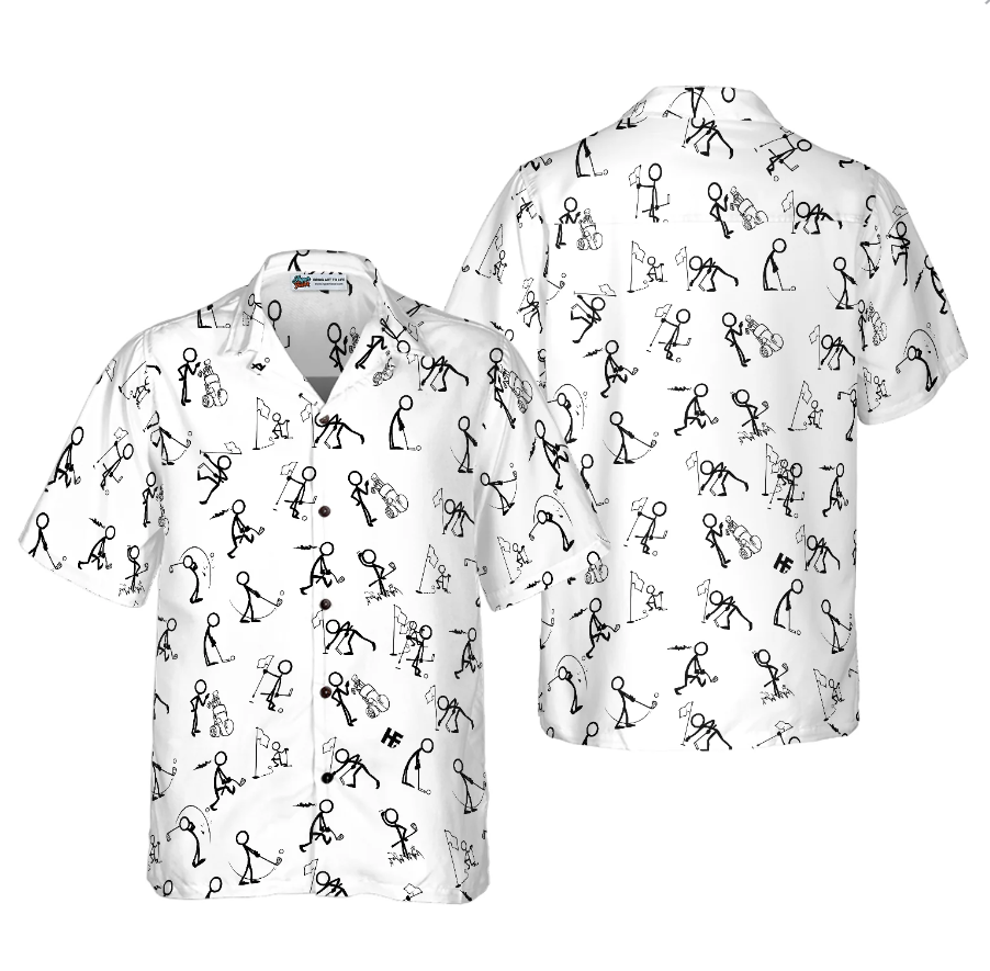 Stickfigures Playing Golf V2 Hawaiian Shirt