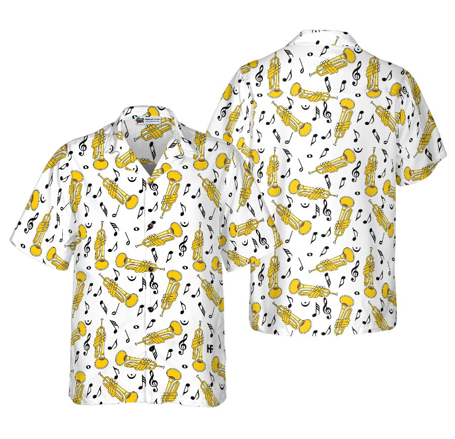 Trumpet Seamless Pattern Shirt For Men Hawaiian Shirt