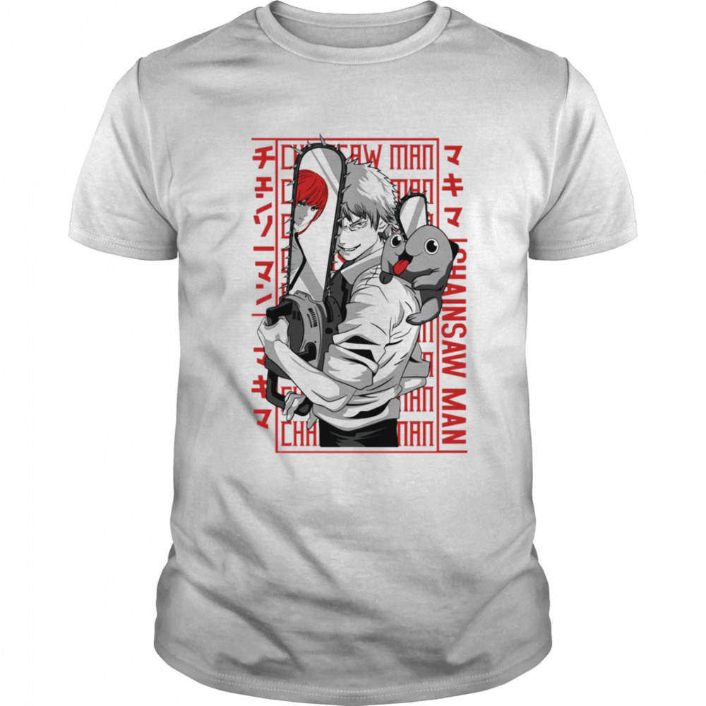 Young Boy Denji With Pochita On His Back Chainsaw Man shirt