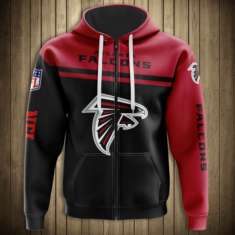 Atlanta Falcons 3D Skull Zip Hoodie Pullover Sweatshirt for fans