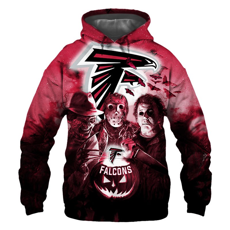 Atlanta Falcons Hoodie 3D Halloween Horror night gift for fans