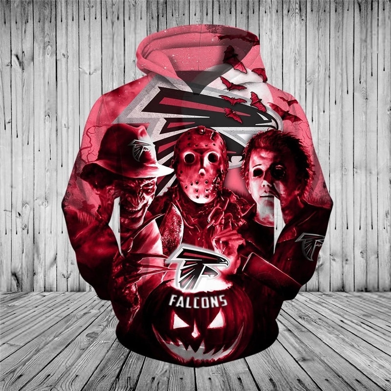 Atlanta Falcons Hoodie 3D cheap Horror night Halloween Pullover NFL