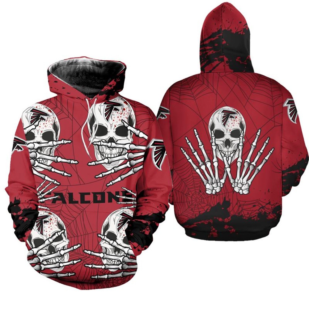 Atlanta Falcons Hoodie skull for Halloween graphic