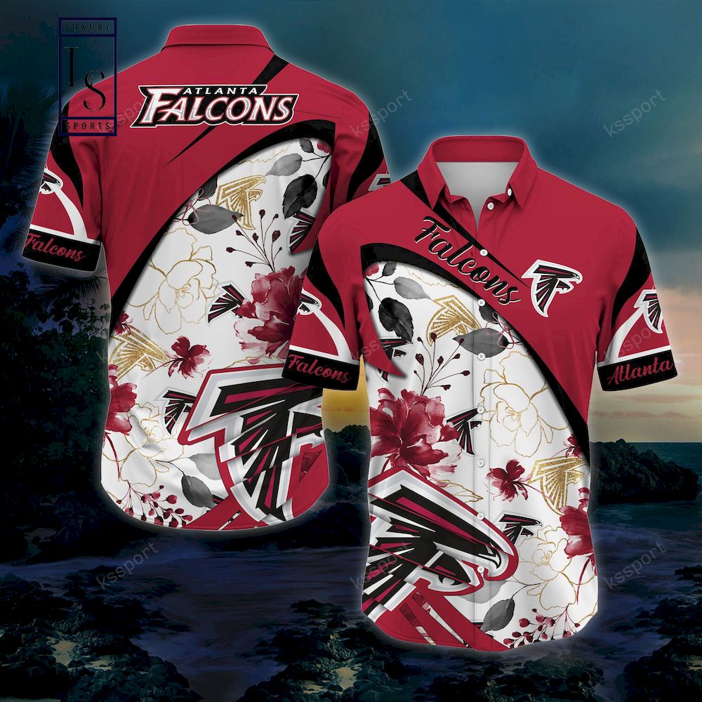 NFL Atlanta Falcons Flower Set Hawaiian Shirt And Shorts Beach