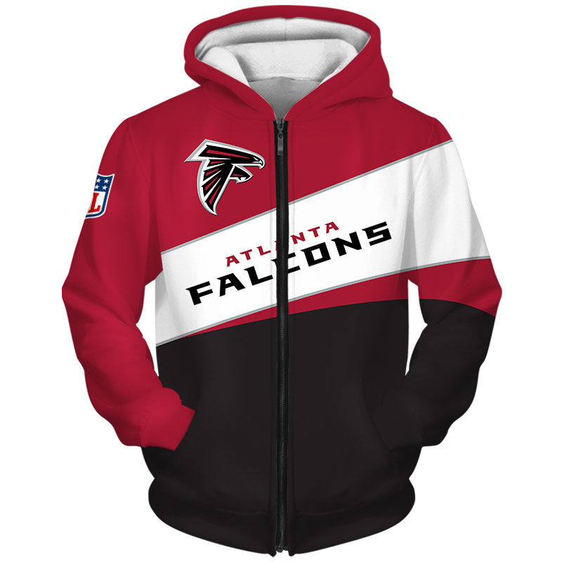 Atlanta Falcons Zip Hoodie 3D Long Sleeve Pullover new season