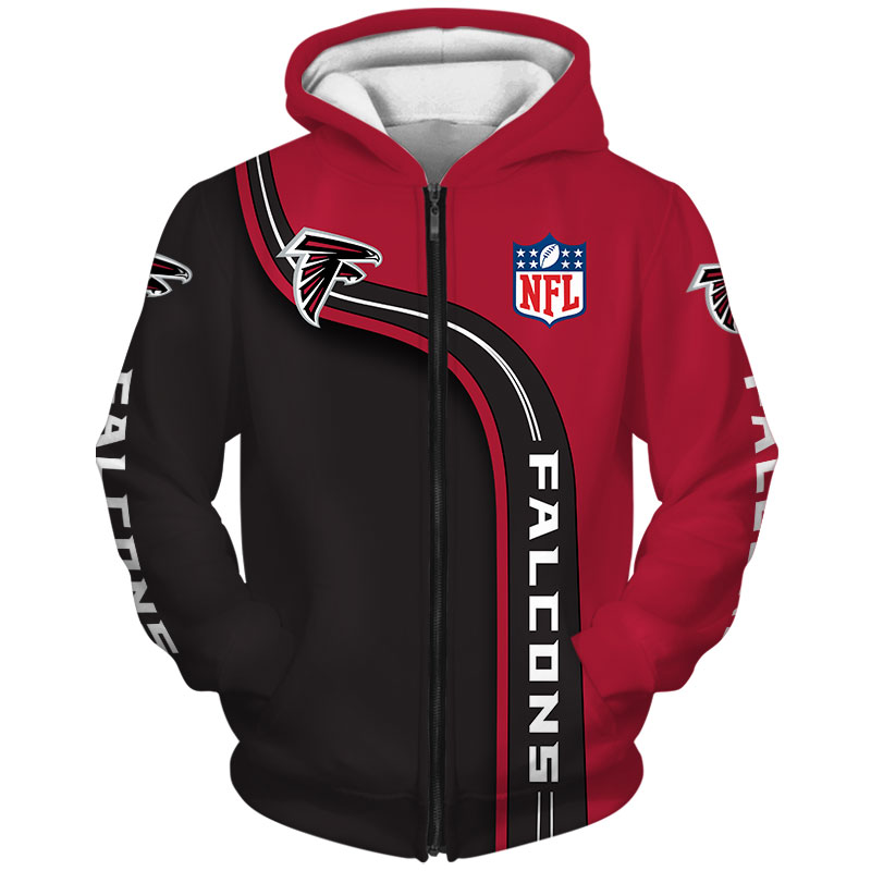 Atlanta Falcons Zip Hoodie 3D cute Sweatshirt Pullover gift for fans