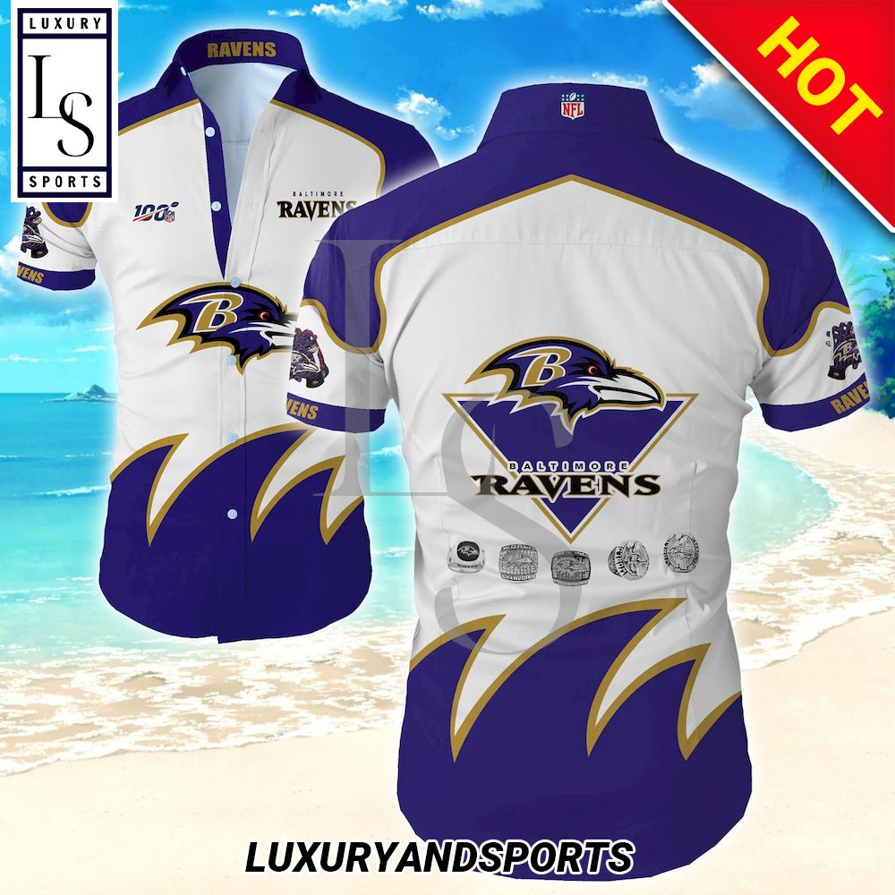 Baltimore Ravens 100Th Anniversary Hawaiian Shirt