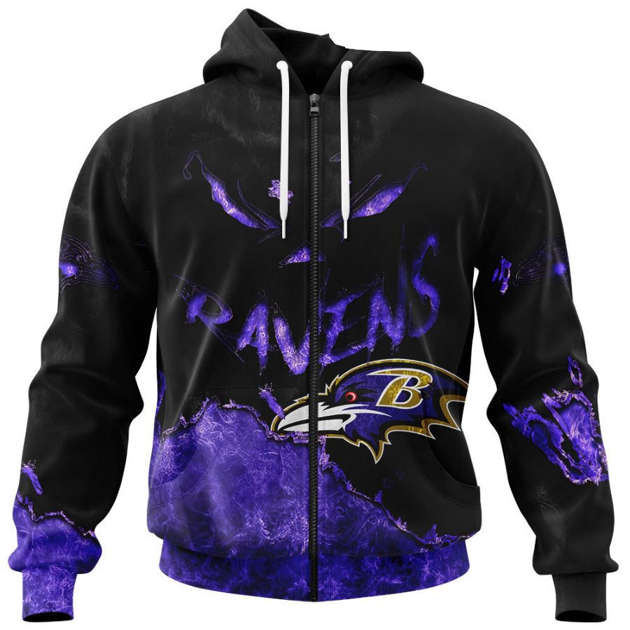 Baltimore Ravens Hoodie 3D devil eyes gift for fans