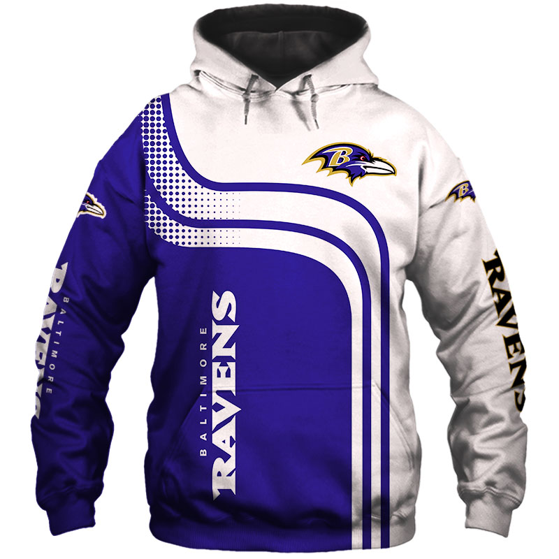 Baltimore Ravens Hoodie 3D one way Sweatshirt