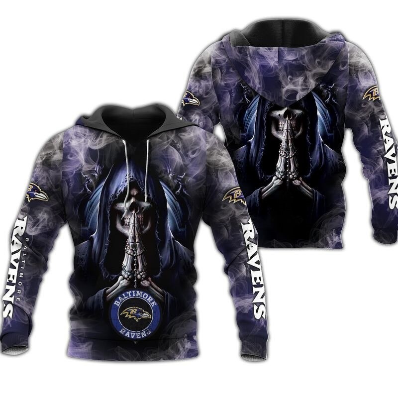 Baltimore Ravens Hoodies death smoke graphic gift for men