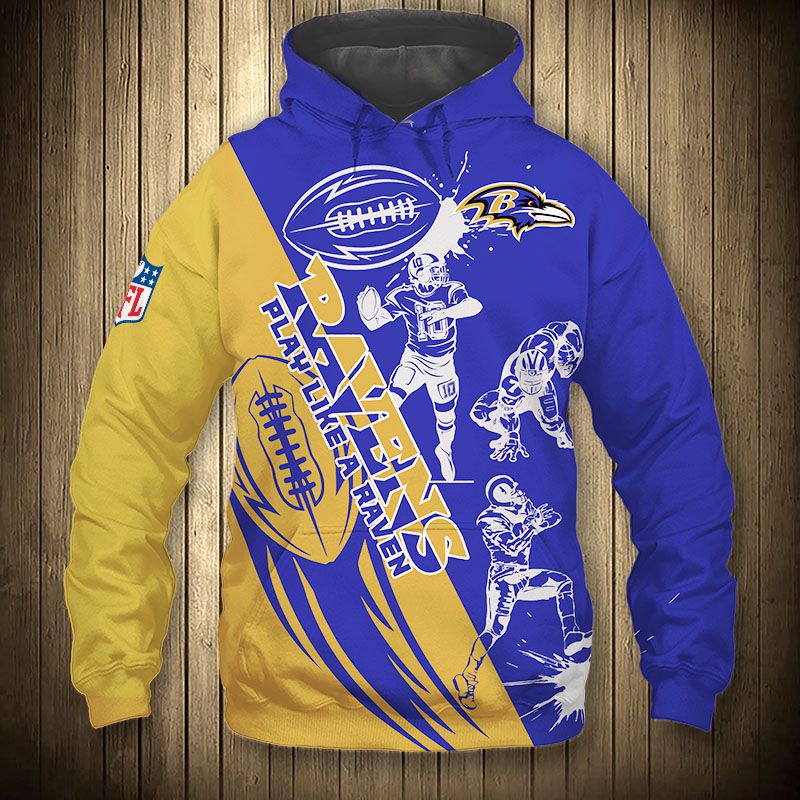 Baltimore Ravens hoodie 3D Cartoon player cute Sweatshirt