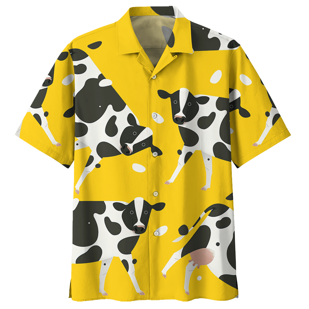Cow Yellow Awesome Unisex Hawaiian Shirt