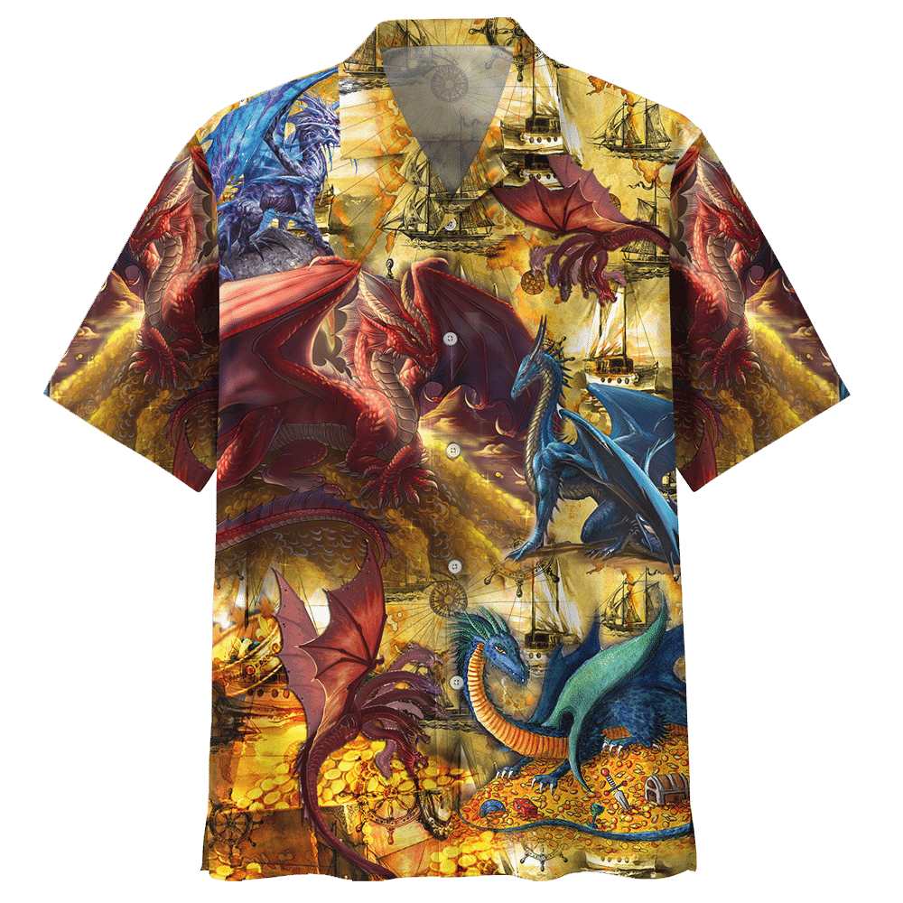 Dragon Yellow High Quality Unisex Hawaiian Shirt