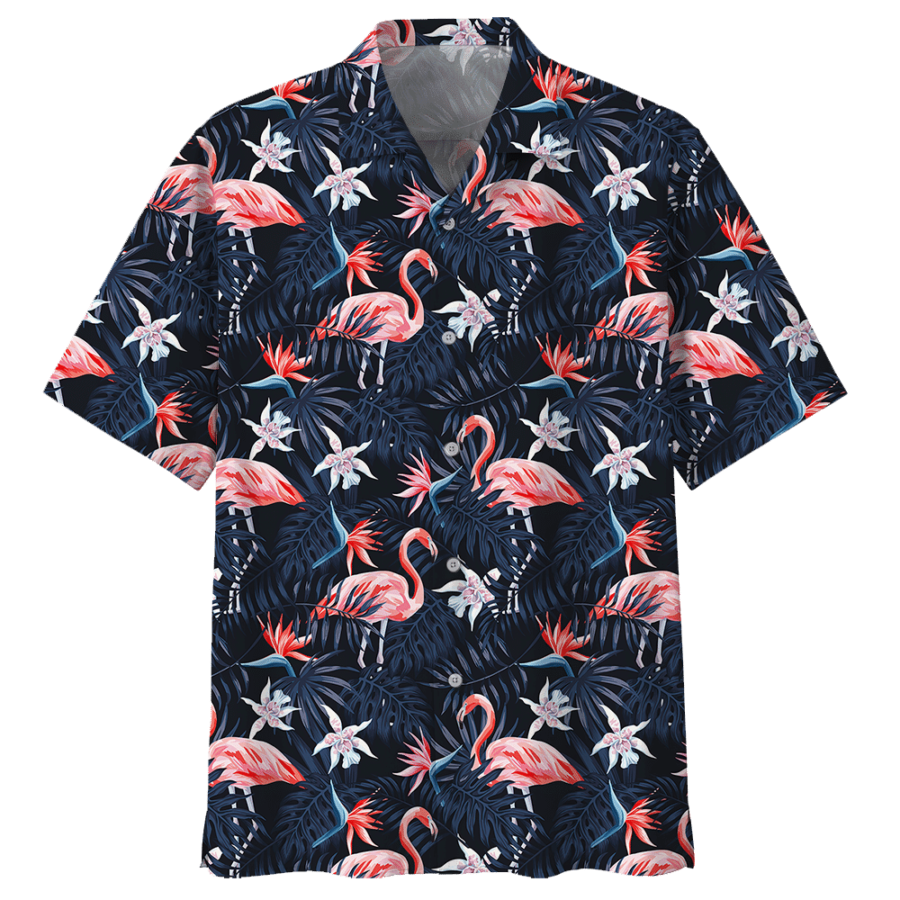 Flamingo Blue Awesome Unisex Hawaiian Shirt