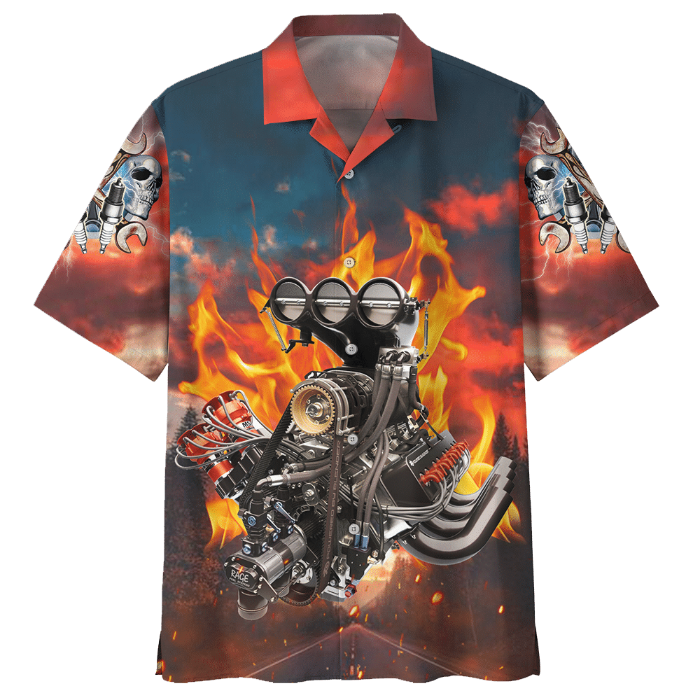 Hot Rod  Red Unique Unisex Hawaiian Shirt