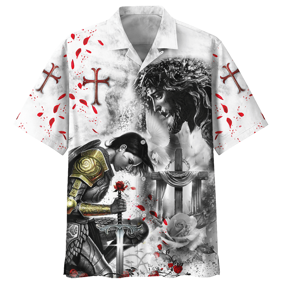 Knight Templar White Unique Unisex Hawaiian Shirt