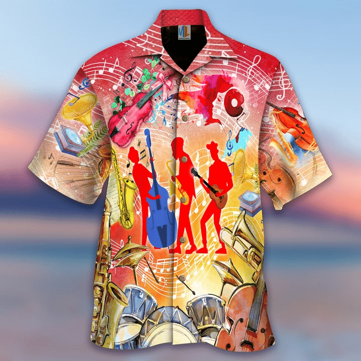 Life Is Good Jazz Music Makes It Better  Colorful Nice Design Unisex Hawaiian Shirt