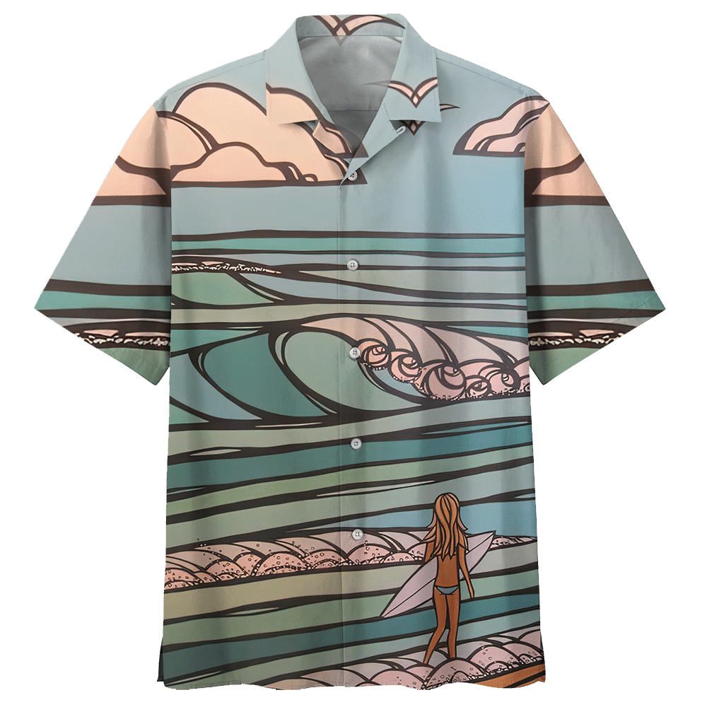 Surfing Blue Amazing Unisex Hawaiian Shirt