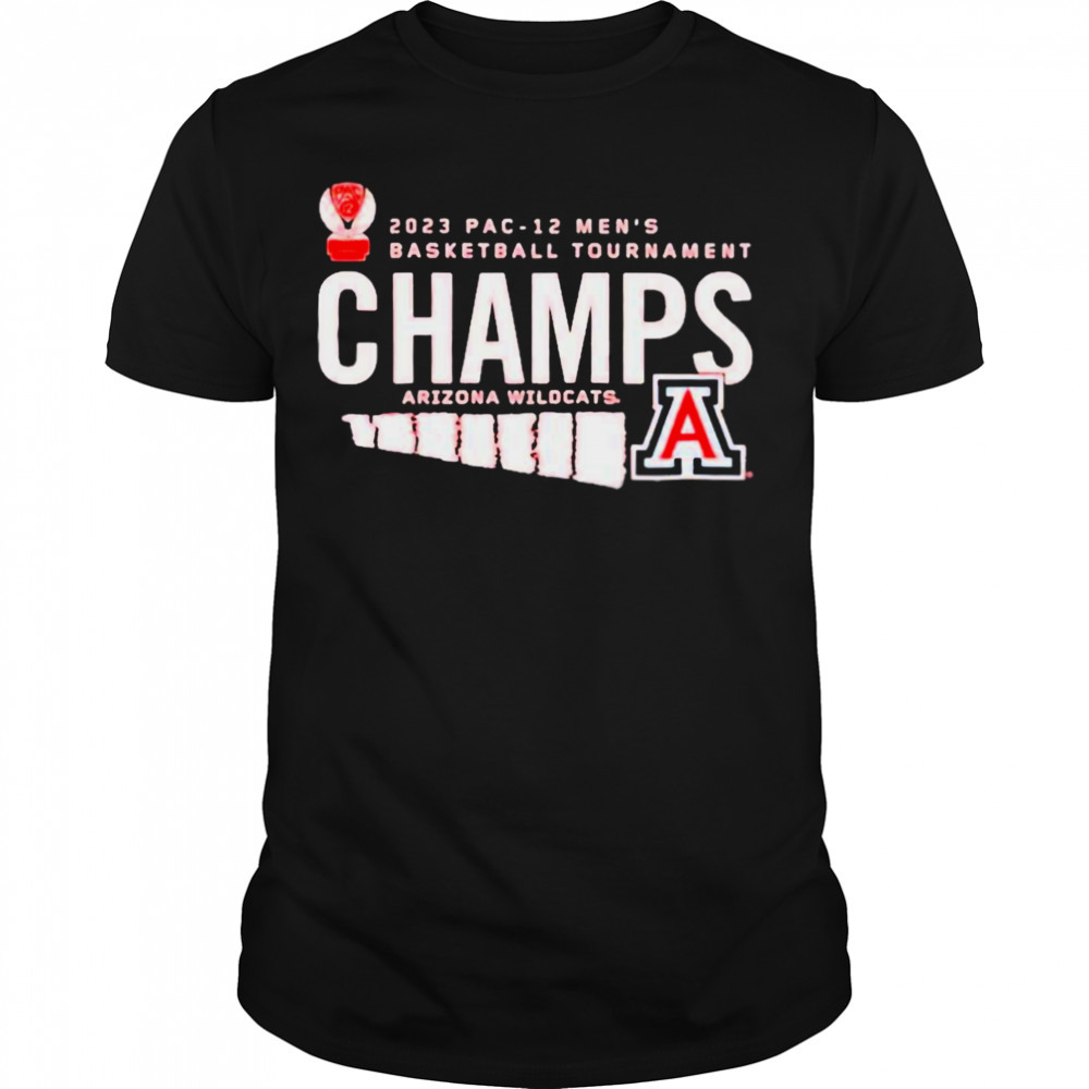 Arizona wildcats 2023 pac12 men’s basketball conference tournament champions locker room T-shirt