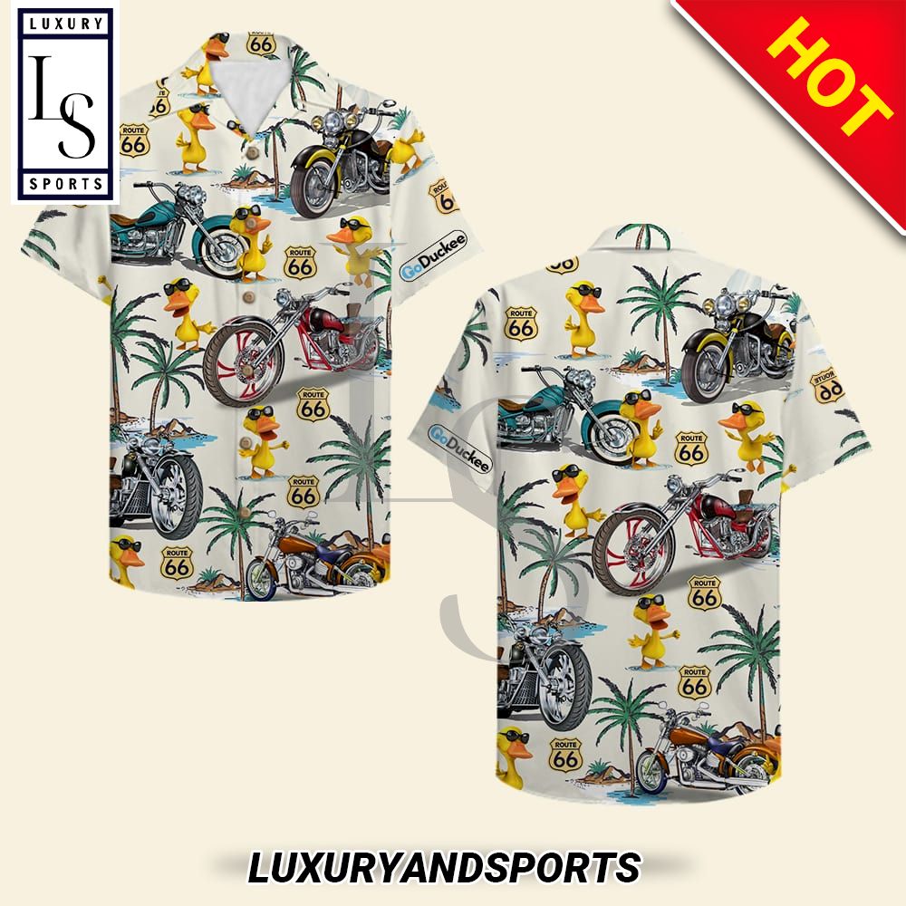 Biker Duck Hawaiian Shirt