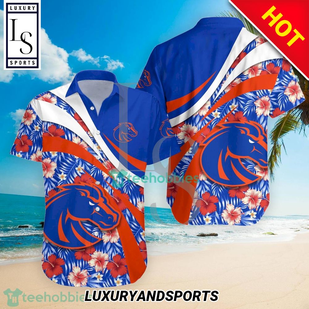 Boise State Broncos NCAA Hibiscus Tropical Flower Hawaiian Shirt