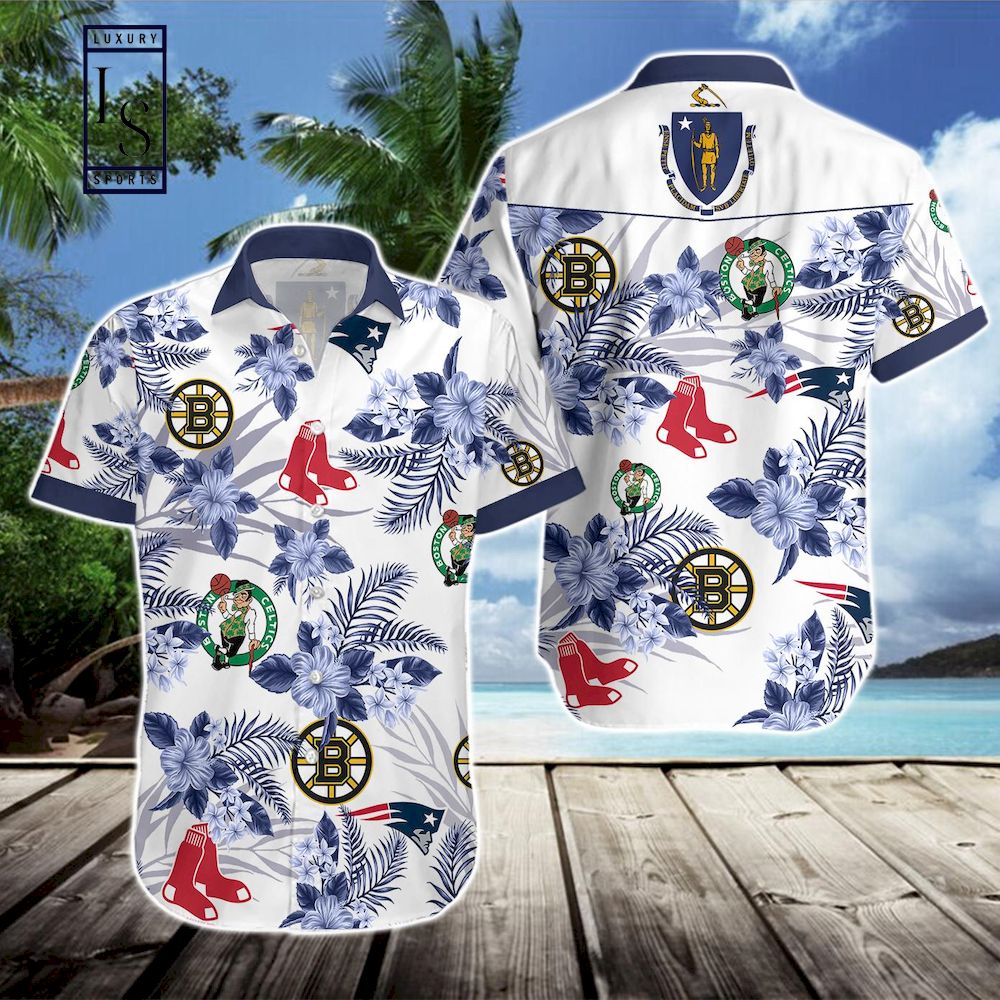 Boston Celtics New England Patriots Boston Bruins Hawaiian Shirt