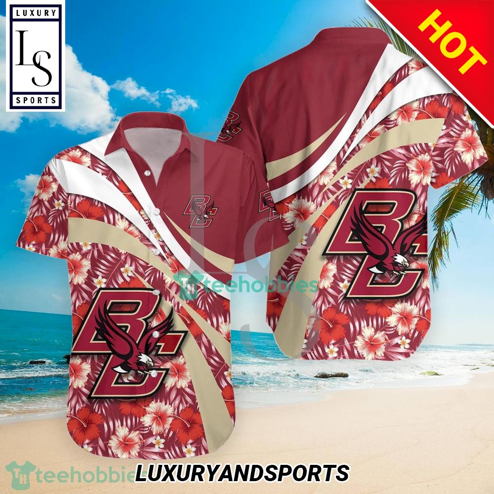 Boston College Eagles NCAA Hibiscus Tropical Flower Hawaiian Shirt