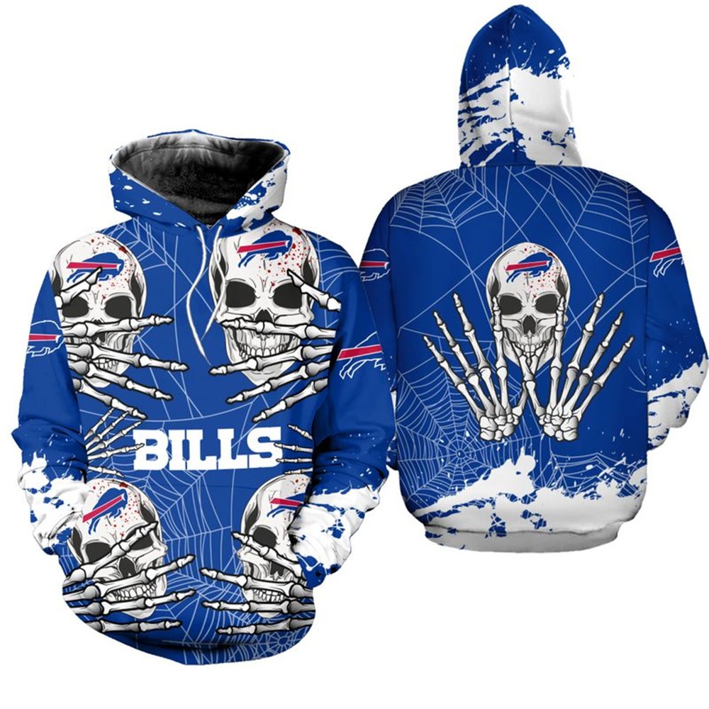 Buffalo Bills Hoodie skull for Halloween graphic