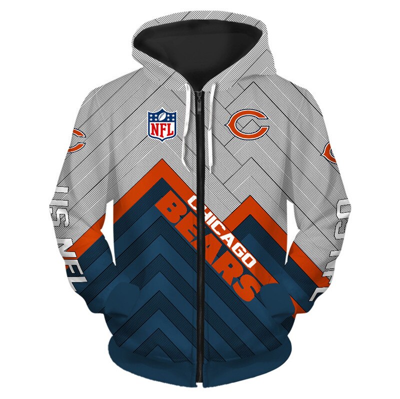 Chicago Bears Hoodie 3D cheap Long Sweatshirt Pullover size S-5XL