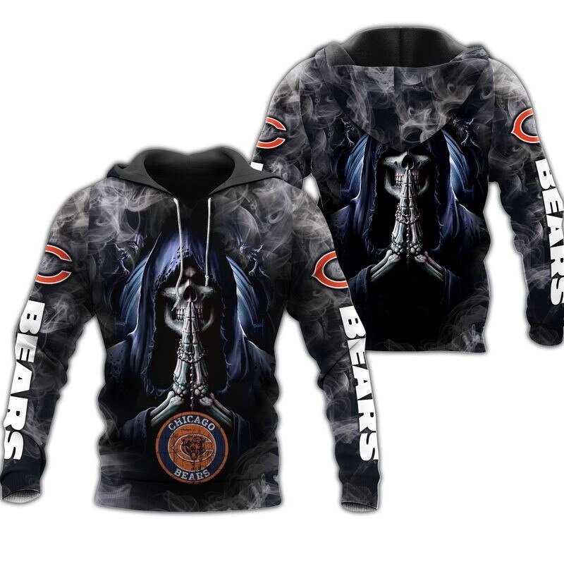 Chicago Bears Hoodies death smoke graphic gift for men