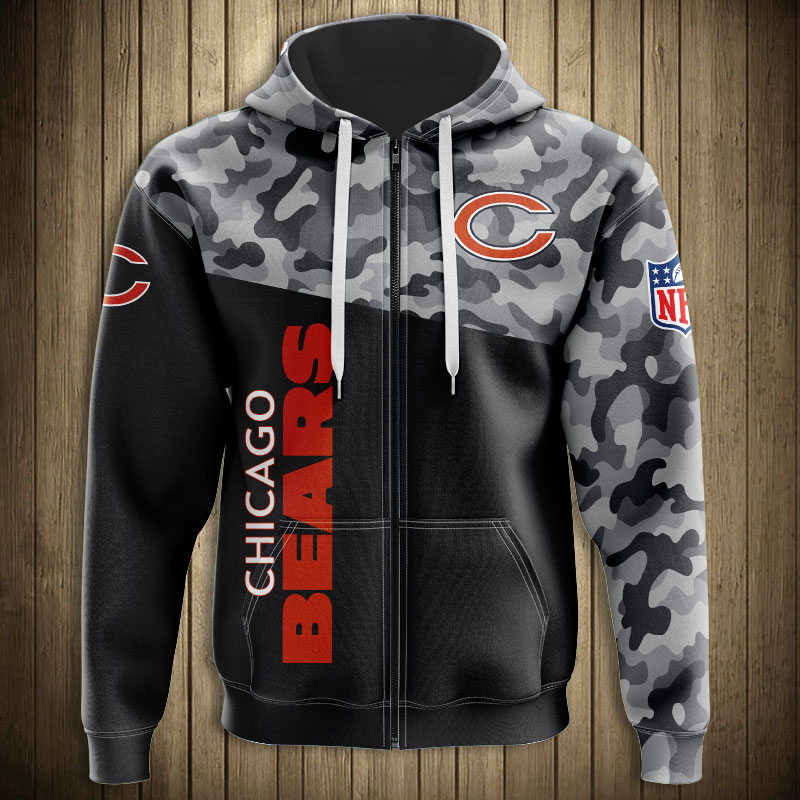 Chicago Bears Military Hoodies 3D Sweatshirt Long Sleeve New Season