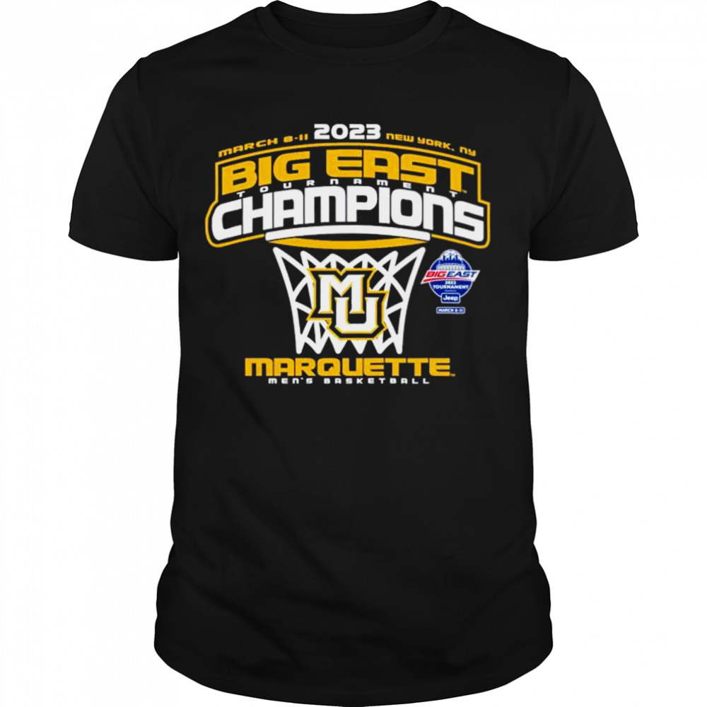 Marquette Golden Eagles Blue 84 2023 Big East Men’s Basketball Conference Tournament Champions Locker Room T-Shirt