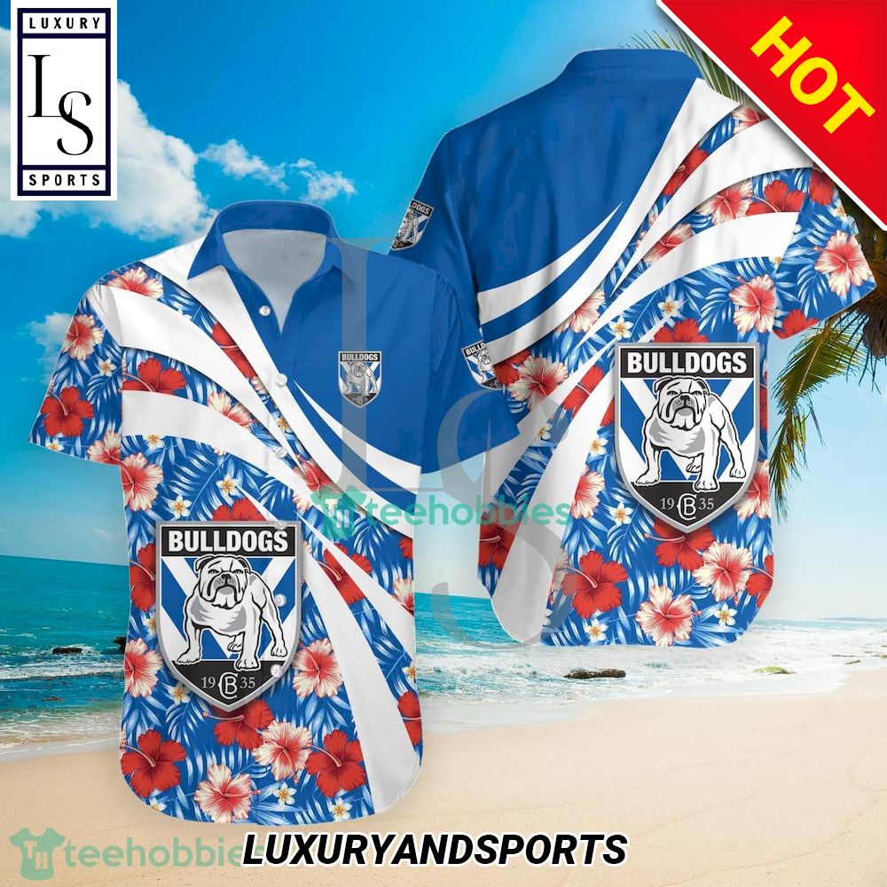 Canterbury-Bankstown Bulldogs NRL Hibiscus Tropical Flower Hawaiian Shirt
