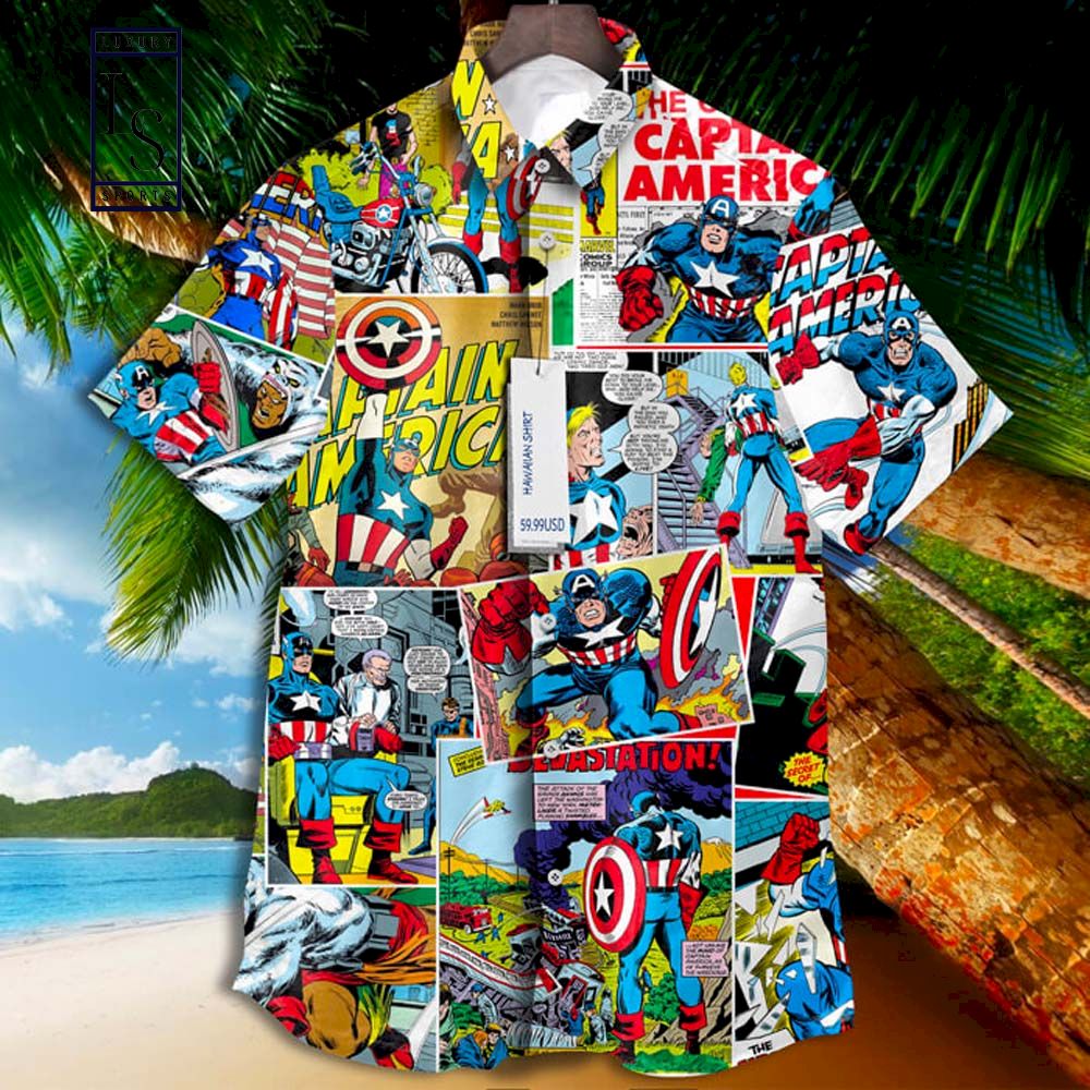 Captain America Marvel Comics Hawaiian Shirt