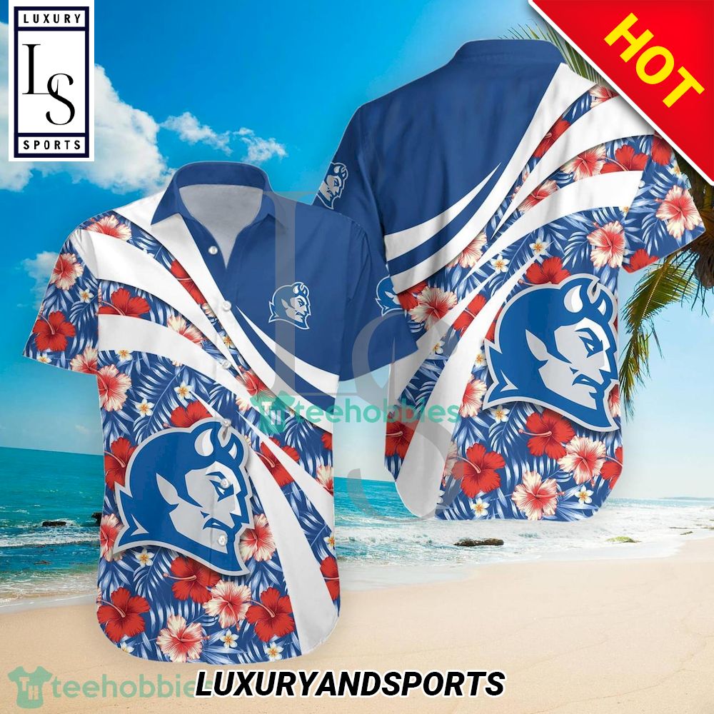 Central Connecticut Blue Devils NCAA Hibiscus Tropical Flower Hawaiian Shirt
